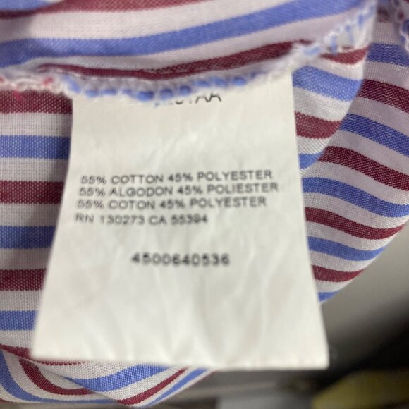 Mens Wrangler Western Pearl Snap Striped Shirt Red White Blue 2XL Cotton Polyest - Picture 10 of 11